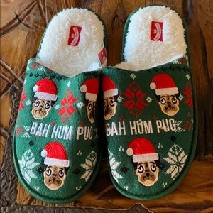 Christmas Pug Slippers